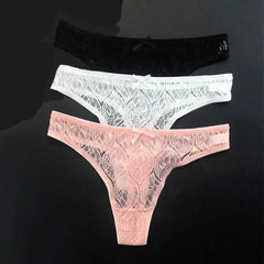 3pcs Pink Lace Thongs