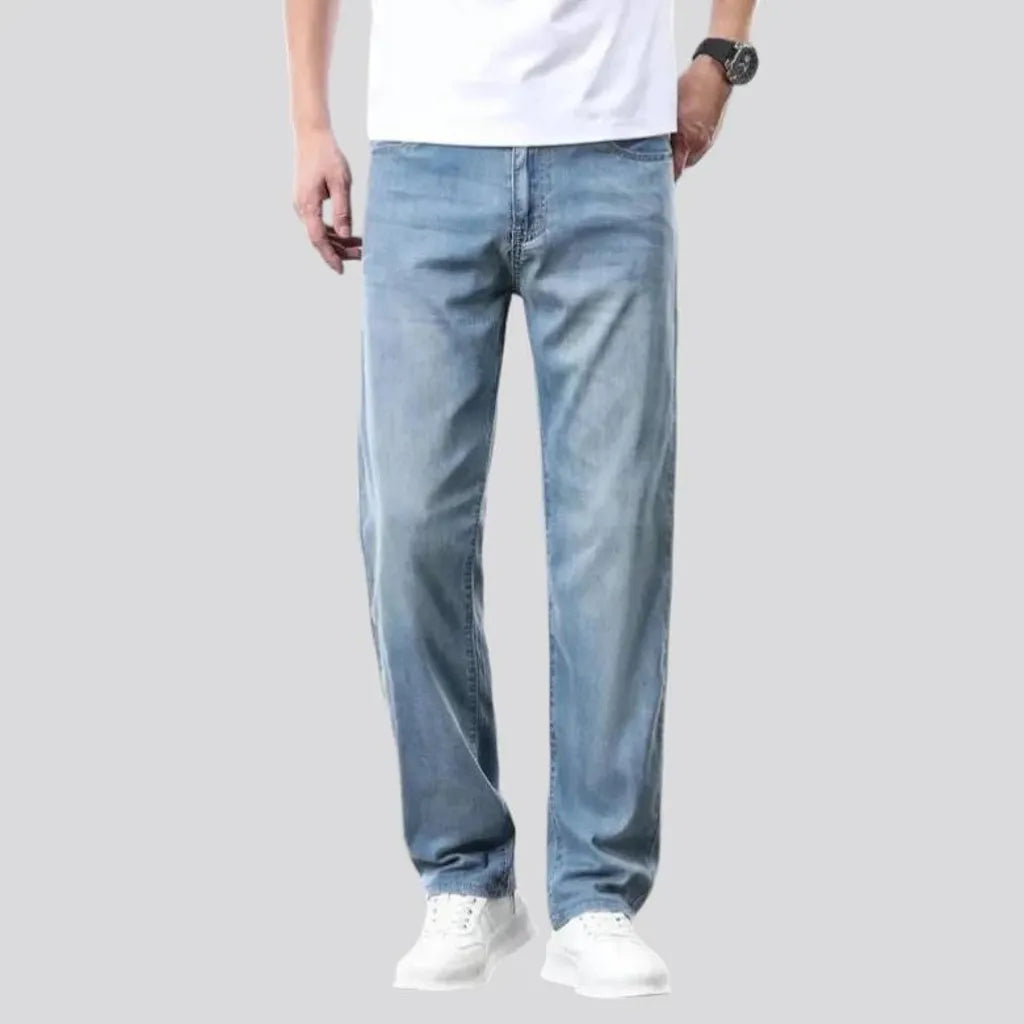 Light-wash stonewashed jeans for men