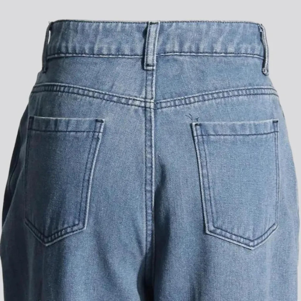 High-waist layered jeans for women