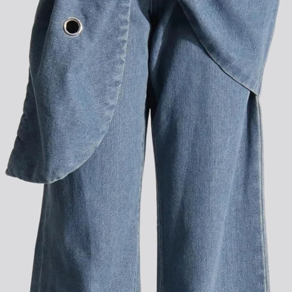 High-waist layered jeans for women