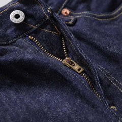 Mid-waistline slim self-edge jeans for men