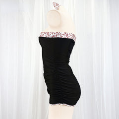 Cute Slim Dress Black Animal Print Style
