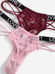 4PCS Women Sexy Lace Thong