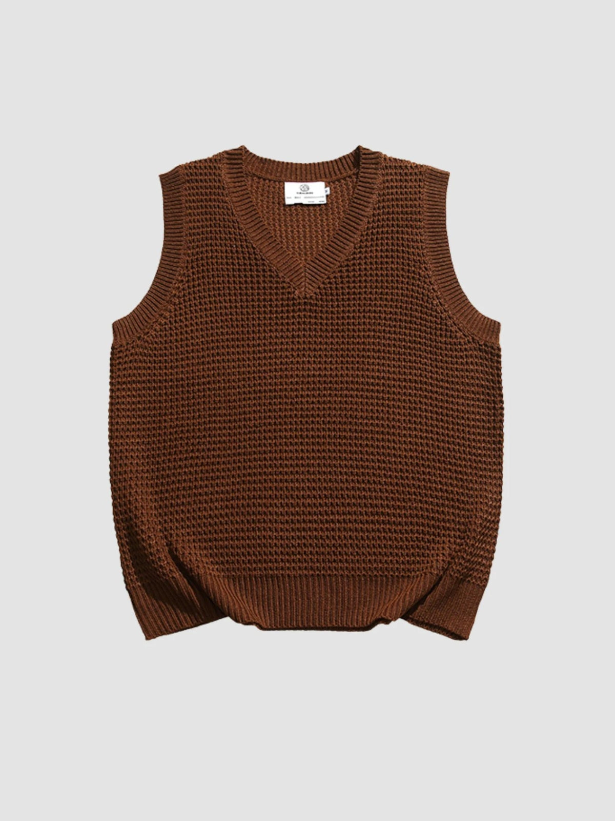 Retro Loose Knitted Sleeveless Gown Vest