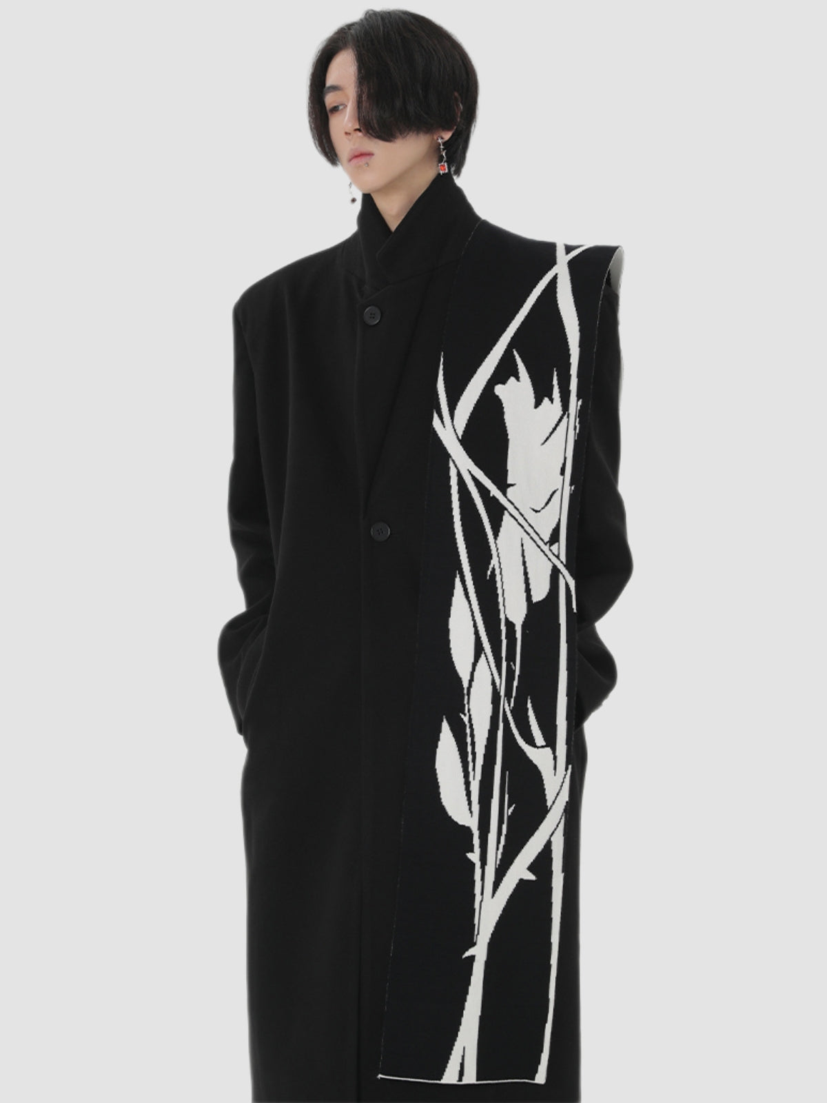 Cashmere Woolen Black Overcoat