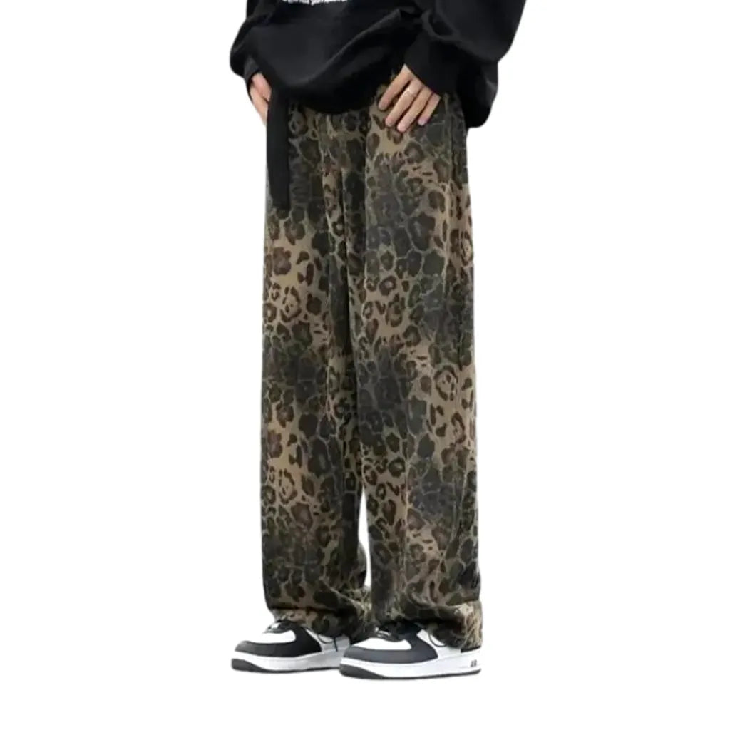 Multicolor street style men's jean trousers