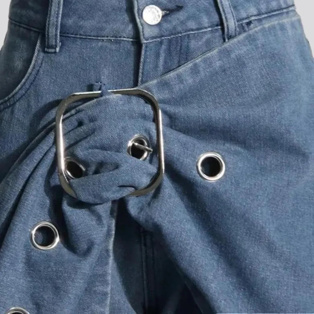 High-waist layered jeans for women