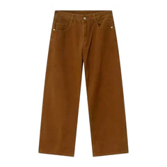 Colored baggy leg mid-rise men's denim pants