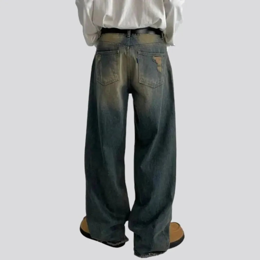 Vintage men's yellow-cast jeans