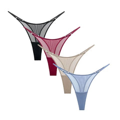 4pcs Pink High Cut Thong