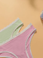 5-piece set of multi colored women's sexy embroidered lace Underwear