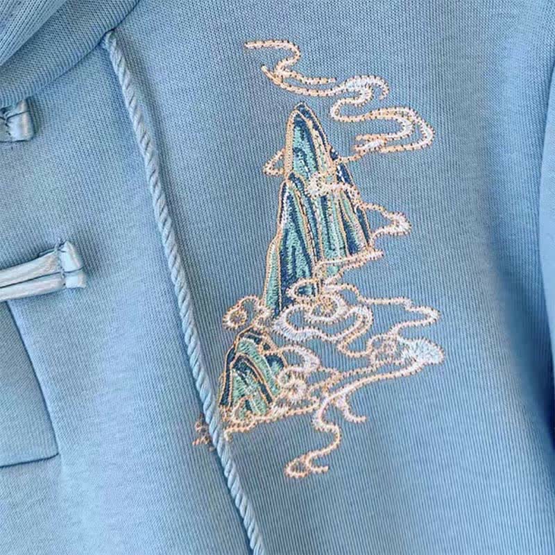 Aesthetic Embroidery Buckle Plush Hoooded Sweatshirt Dress