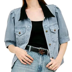 Light oversized casual women's denim jacket