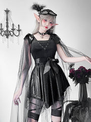 Halloween Black Dark Goth Dress Lace Costume