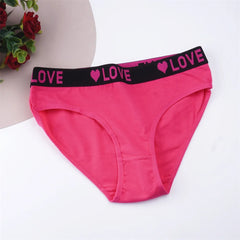5PCS Mid Waist "Sweet Heart" Cotton Underwear