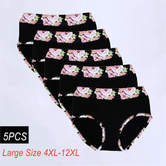 5PCS/Pack High Waisted Flower Panties