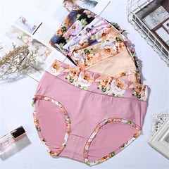5PCS/Pack High Waisted Flower Panties