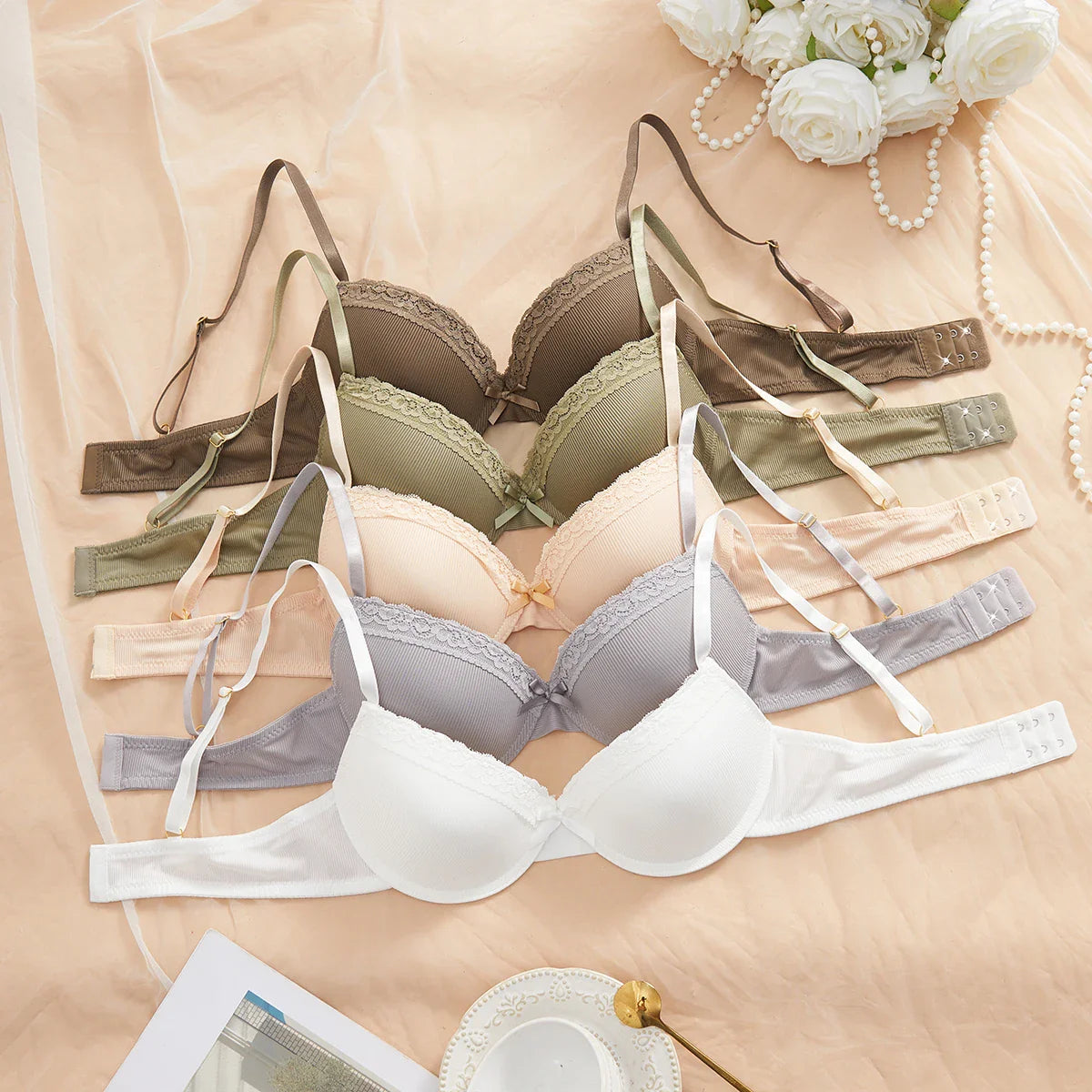 5PCS Ribbed Women Bras