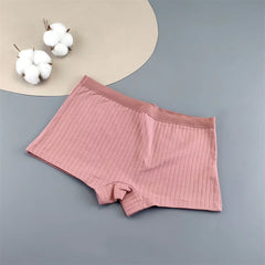 5PCS/Set Ribbed Cotton Boyshorts Women Underwear