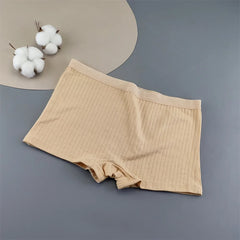 5PCS/Set Ribbed Cotton Boyshorts Women Underwear