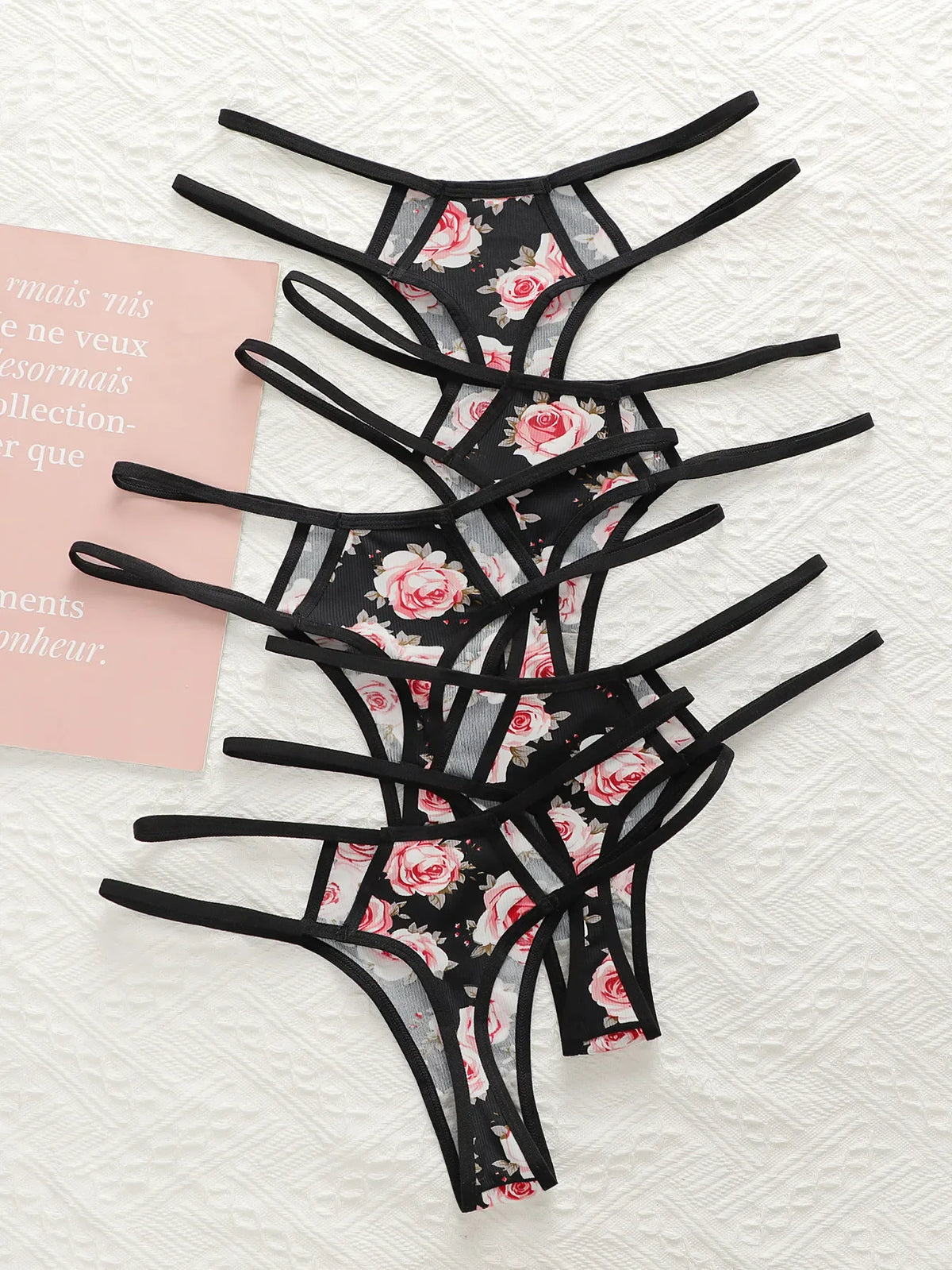 5PCS Women's sexy embroidered flower Underwear