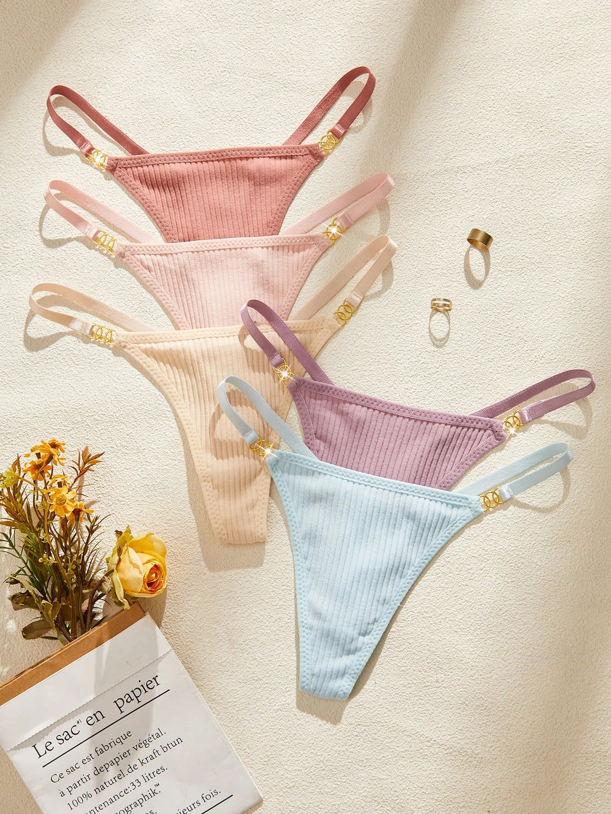 5Pcs/Set Solid Women Panties