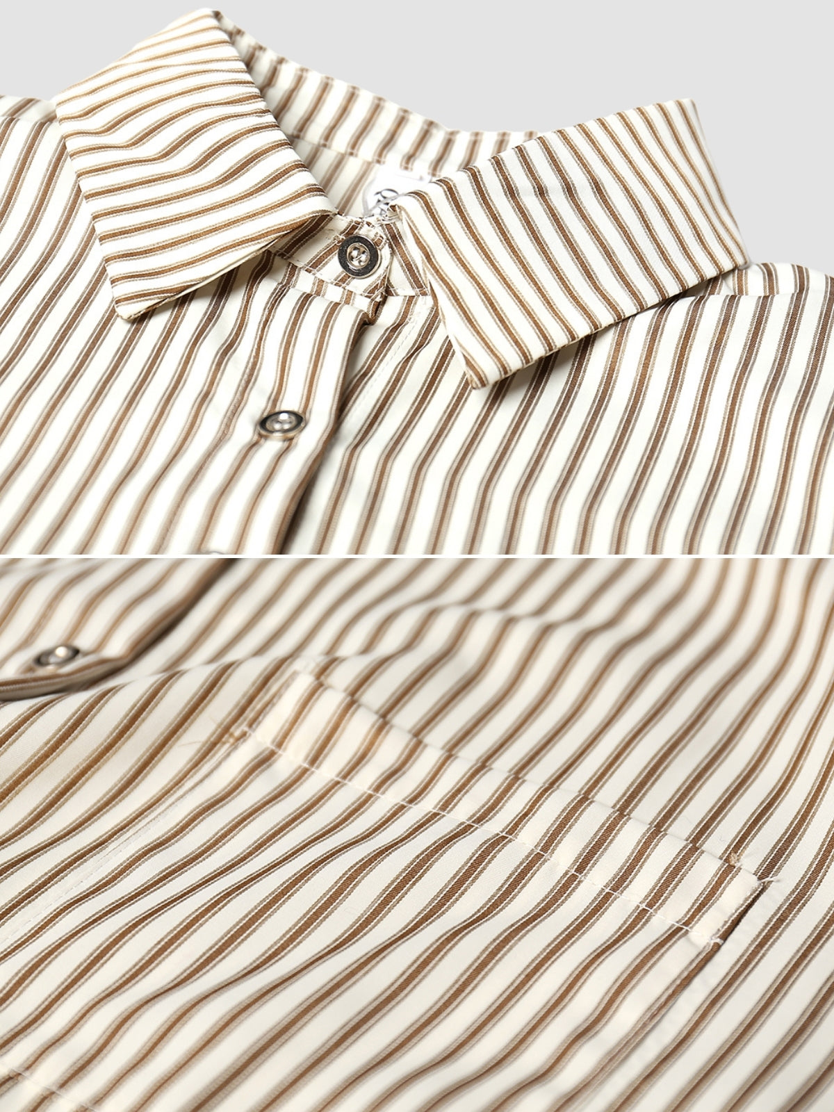 Large Striped Shirt Layered Vest