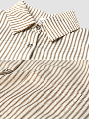 Large Striped Shirt Layered Vest