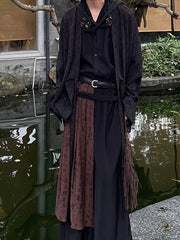 Spliced Trousers Dormant Calligraphy Panels Pants