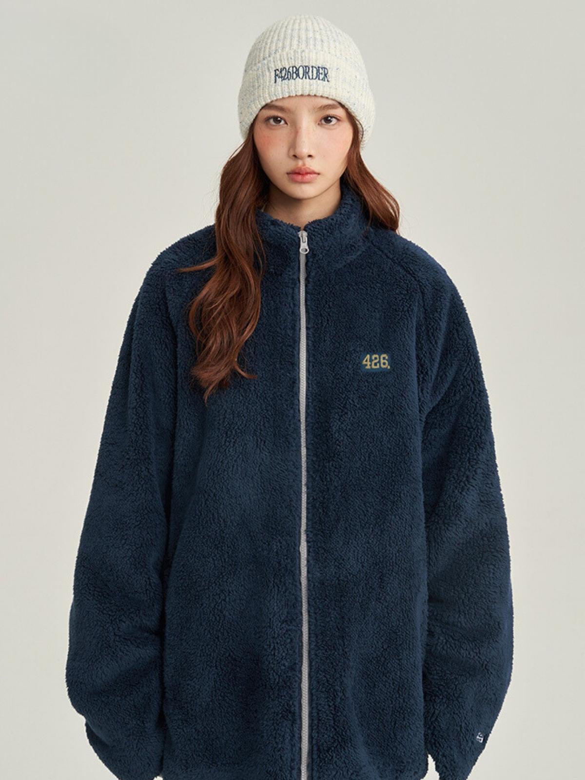 Loose Soft Coral Velvet Plush Jacket