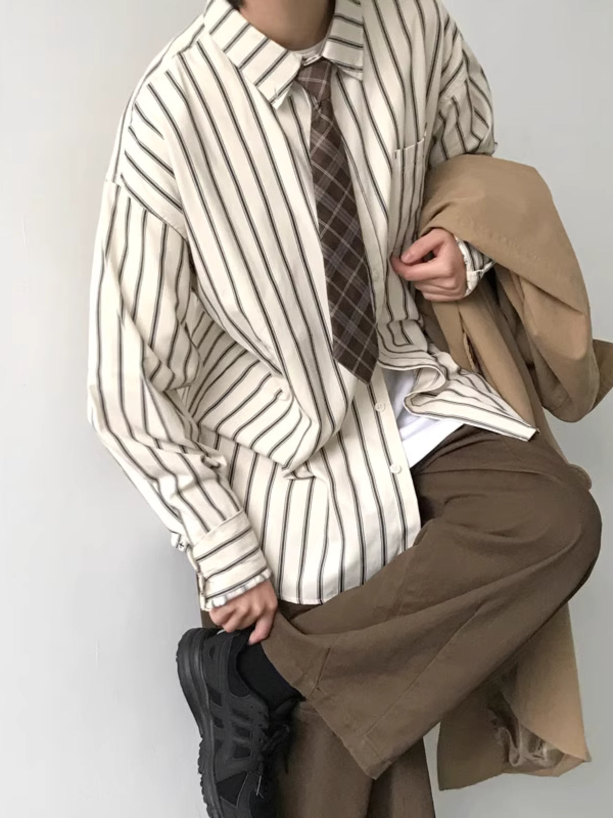 Long Sleeve Striped Casual Vintage Shirt