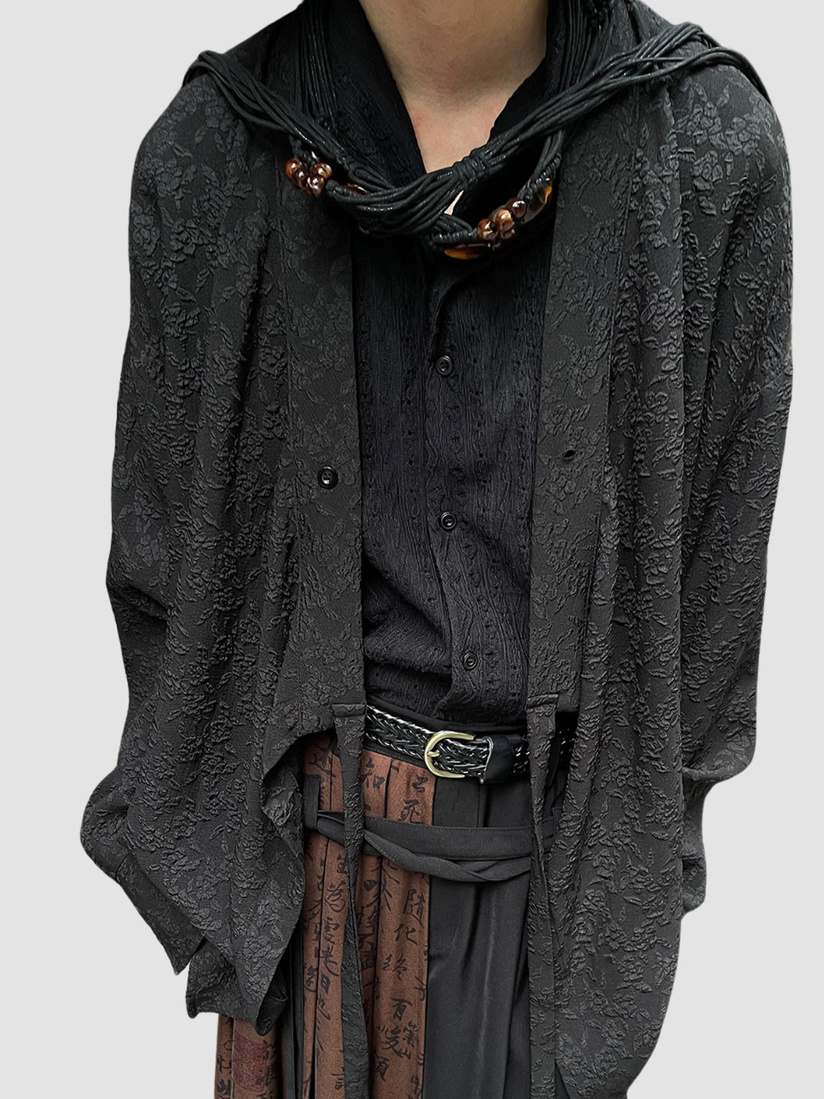 Robe Dormant And Floral Embroidery Jacket