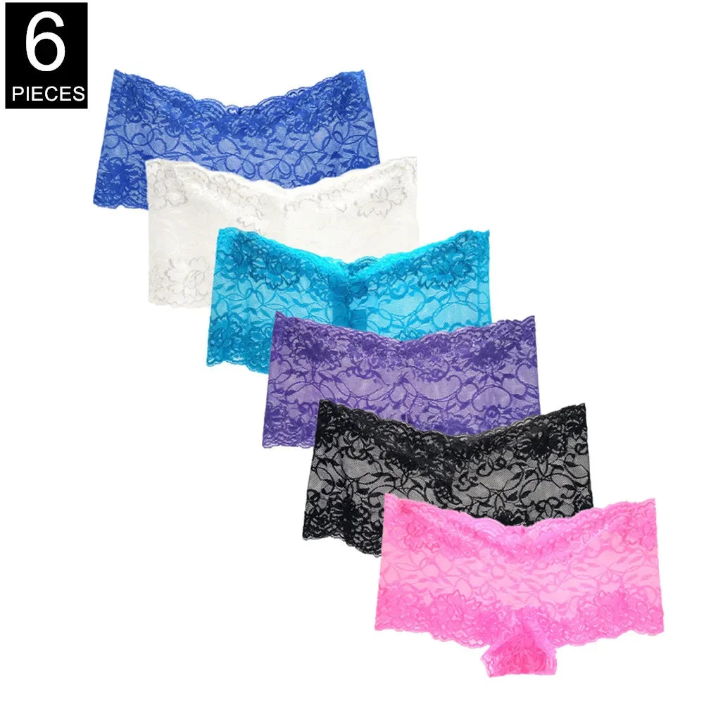 6 Pcs Sexy Women Boyshorts Panties