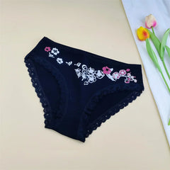 6 Pieces Floral Printed Women's Plus Size Cotton Underwear