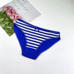 6 Pieces Women Cute Stripe Cotton Panties