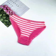 6 Pieces Women Cute Stripe Cotton Panties