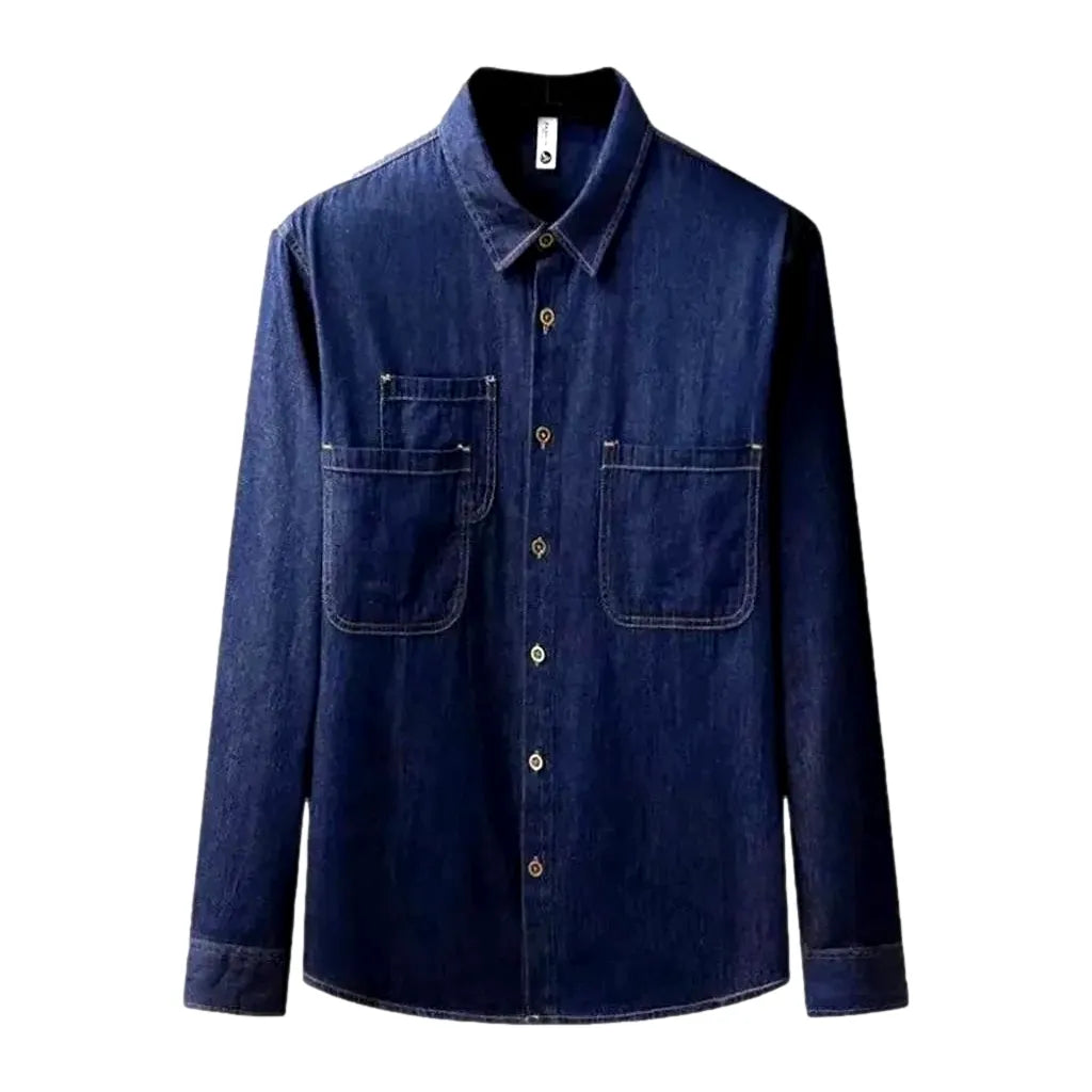 Versatile work men's jeans shirt