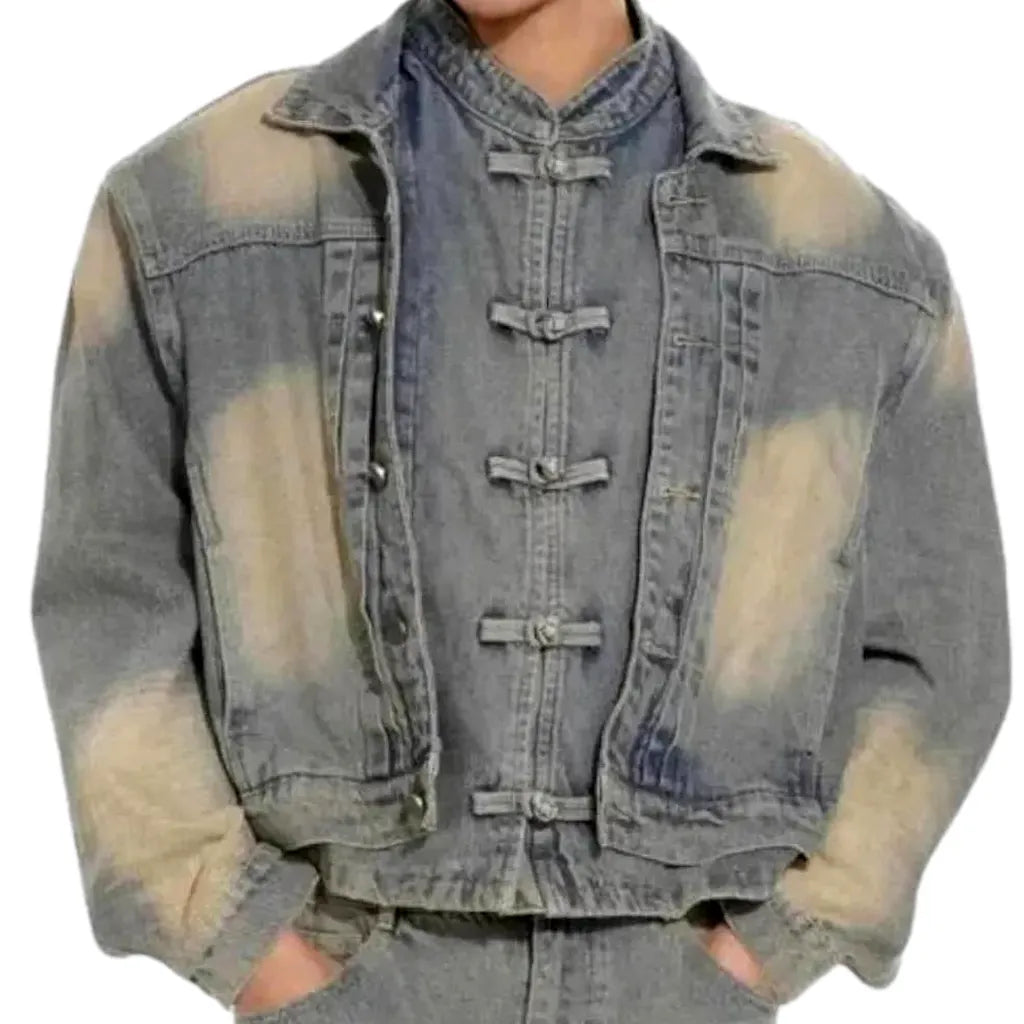 Light fashion vintage men's denim jacket