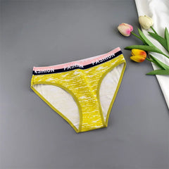 6PCS "Fashion" Camouflage Printed Women's Cotton Briefs Letters Wide Waistband Ladies Sexy Underwear