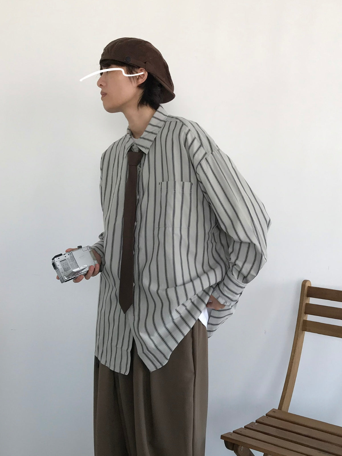 Long Sleeve Striped Casual Vintage Shirt