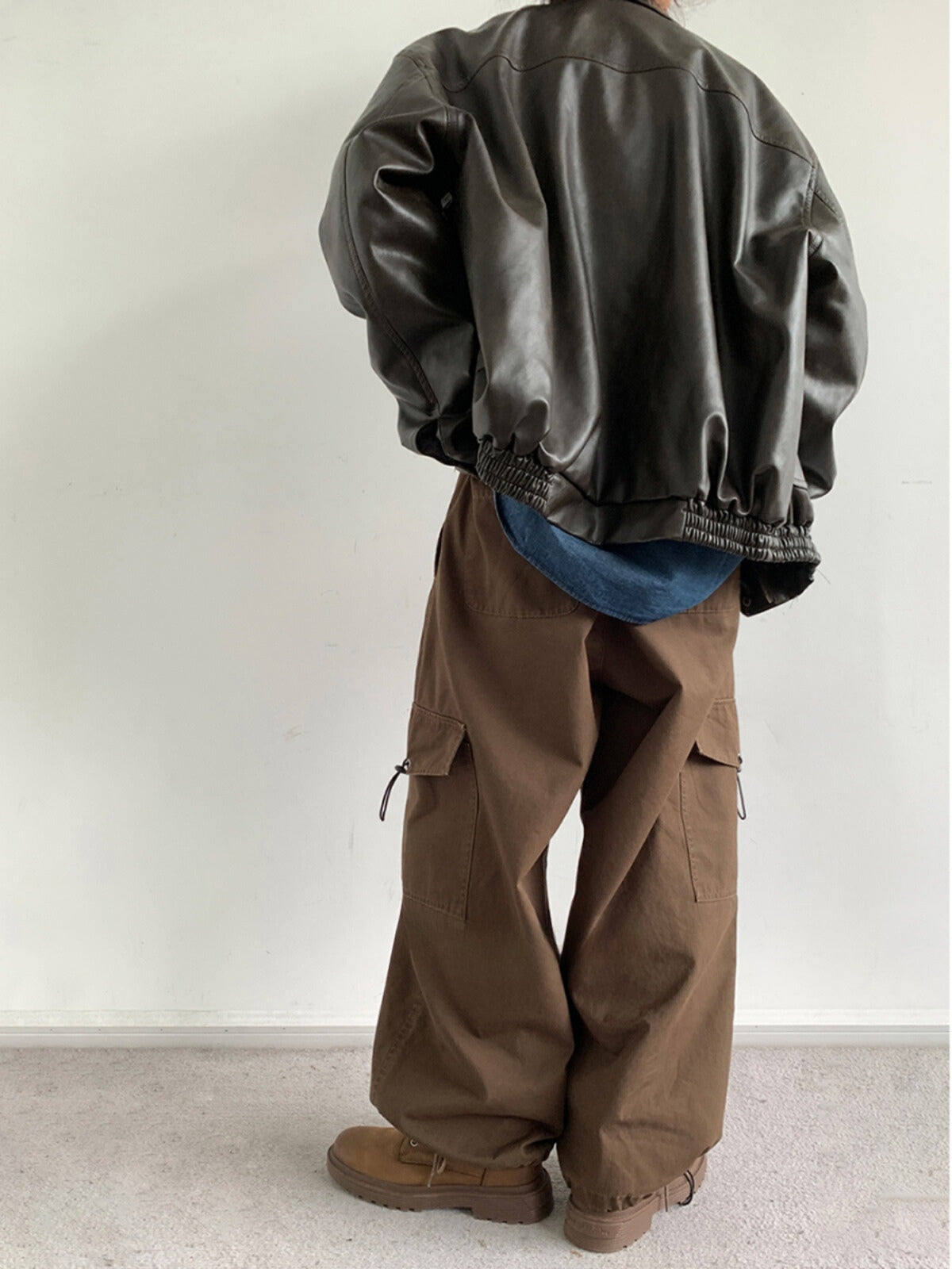 Retro Brown Wide Leg Loose Pants