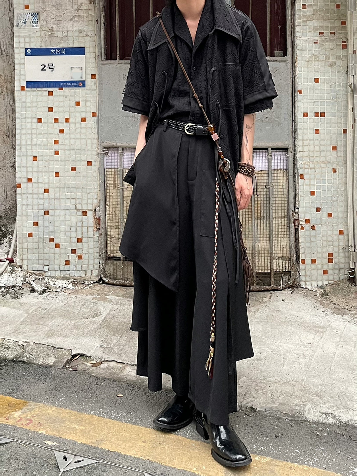 Irregular Fringed Loose Trousers Pants
