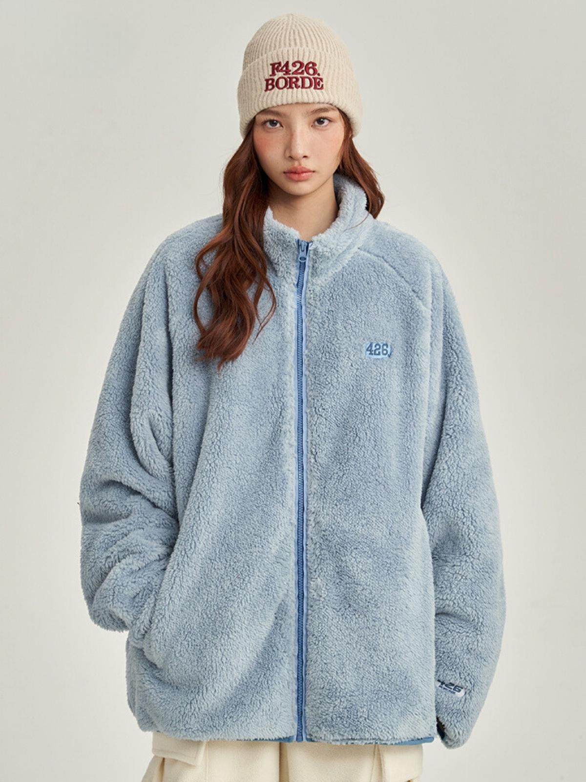 Loose Soft Coral Velvet Plush Jacket