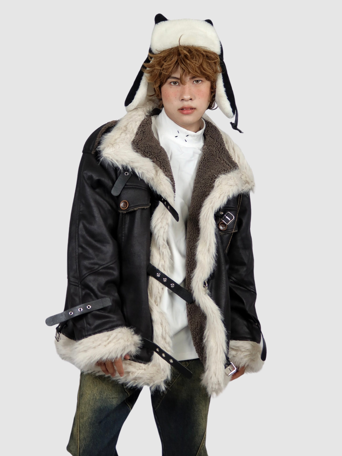 Retro One-Piece Wool Winter Fur Lamp Coat