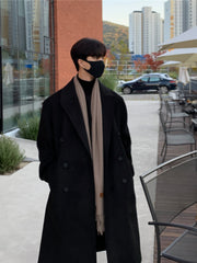 Loose Mid-length Cashmere Windbreaker Coat