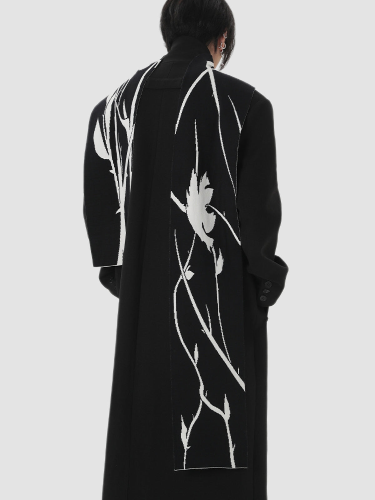 Cashmere Woolen Black Overcoat
