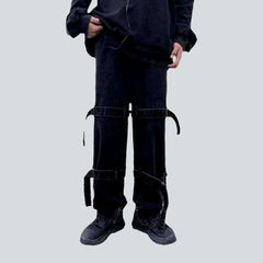 Hip-hop men's jeans with belts