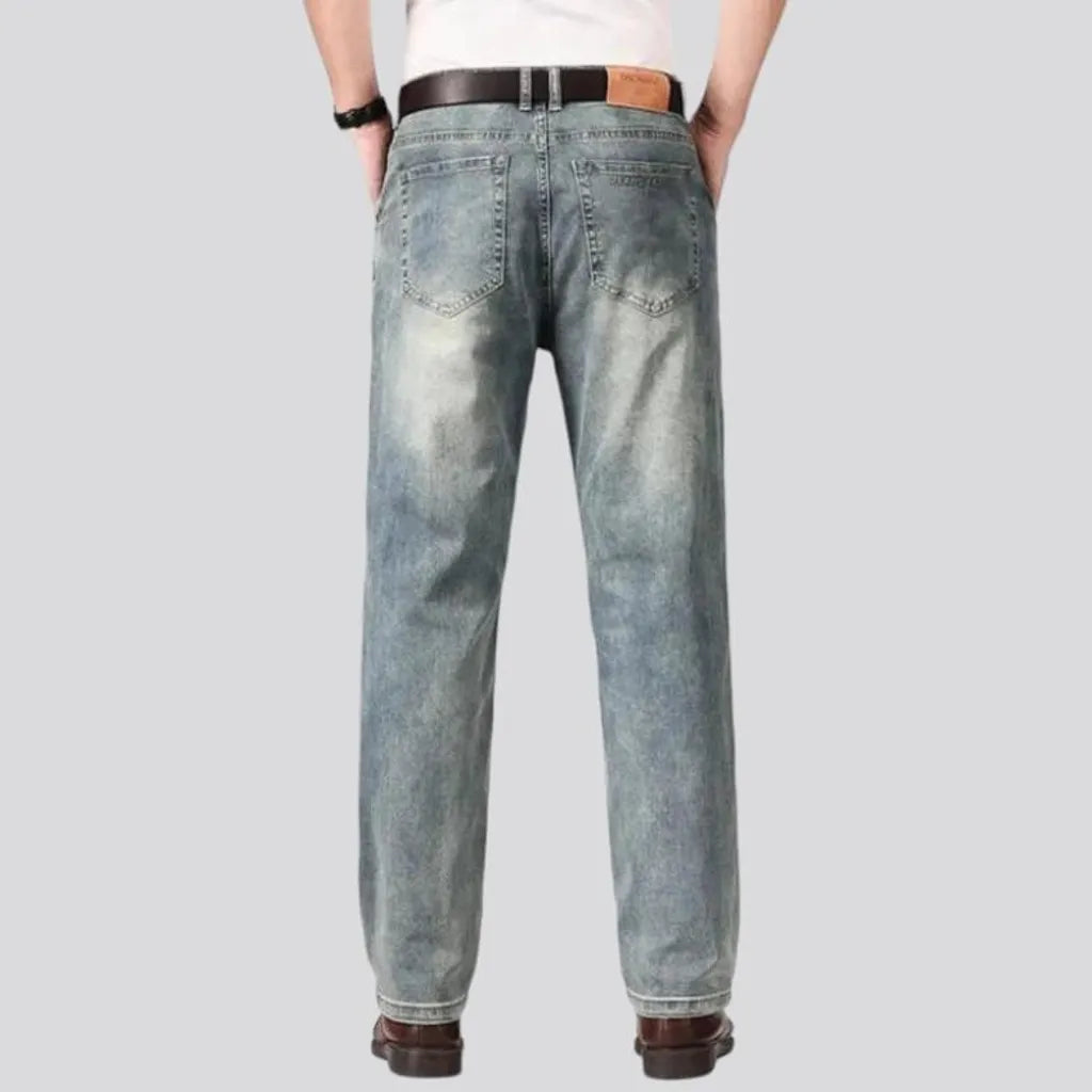 High-waist thin jeans for men
