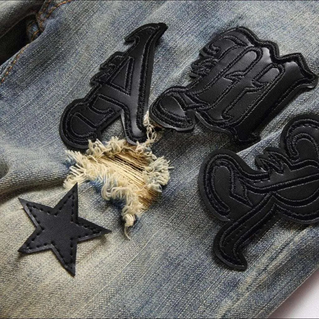 Distressed y2k jeans for men