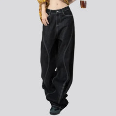 Boho style baggy women's jeans